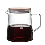 Gonnely Glaskaffeeserver Kaffeekaraffe mit Deckel, Isolierglaskaraffe Kaffeekanne Isolierglaskaraffe für Saft Tee Kaffee Wasser(500 ml)