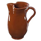 MamboCat Tonkrug Mittelalter Wikinger Krug 1 Liter I Mediterrane Karaffe Antik in hochwertiger Handarbeit I Vintage Kanne für Met Glühwein Bier I Sangria Kanne Pitcher-Krug Wein Tonkrug G