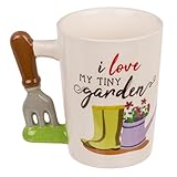 Becher Tiny Garden Henkelbecher Trinkbecher Geschenk Geschenkidee Trinkgefäß Kaffebecher Tasse Schriftzug - I Love My Tiny Garden - 12,7 x 11 cm