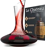 Le Chateau Weindekanter - mundgeblasene bleifreie Kristall-Weinkaraffe - Wein Decanter zum Belüften von Rotwein - Wein Zubehör für eine Flasche Wein (750 ml)