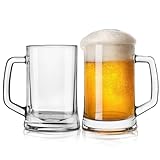 KONZEPT Bierkrug 0,5 liter, 2er Set Biergläser mit Henkel, Perfekt für Zuhause, Restaurants und Biergärten, spülmaschinenf