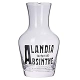 ALANDIA Absinth Glas Karaffe | Mundgeblasene Glaskaraffe | Breite Öffnung für Eiswürfel | Kontrolliertes Ausgießen | Klassisches 19. Jh. D