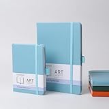 Irmanas A6 Notizbuch, 2er-Pack Premium-Klassiker mit liniertem Papier und Stiftschlaufe, 160 Seiten, Leder-Hardcover-Journal, Business-Geschenk, Bürobedarf für Männer und Frauen (Azurblau)