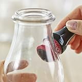Magnetischer Karaffenreiniger Gefäßreiniger Fleckenentferner - in 4 Farben - Schrubber aus weichem Gummi mit starkem Magnet - für Reinigung von Glasflaschen -Karaffen -Vasen Wein Dekanter, Farbe:sch