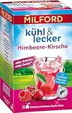 Milford kühl & lecker Himbeere-Kirsch | Ohne Kalorien | Ohne Zucker | Laktosefrei | Glutenfrei | vegan | 20 Teebeutel | 50