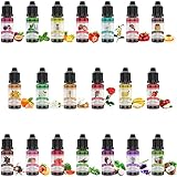 Lebensmittelaroma, Food Flavour Drops - 20 x 10ml Konzentriertes Lebensmittel Flavor Oil Aromaöl zum Backen, Kochen - Flüssiger Lipgloss Flavoring Oil für Getränke, Seifen - Wasser- und öllöslich