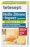 tetesept Heiße Zitrone mit Ingwer – Instant Pulver zuckerfrei mit Zink & Vitamin C - Abwehrkräfte und Immunsystem unterstützen – 1 Packung à 10 Beu