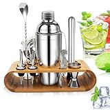 Cocktail Set, Stainless Steel Cocktail Shaker Bar Set, 750ML Bar Tool Set, 12-Teiliges Edelstahl Shaker Bar Zubehör, Professionelles Cocktail Mixing Set, Barware Set für Zuhause oder die B