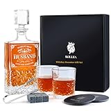 Kollea Whiskey-Dekanter-Set für Ehemann, 765 ml, mit 2 Gläsern, einzigartiges Geschenk zum Geburtstag, Weihnachten, Jahrestag, Hochzeit, für ihn, Ehemann von der Ehefrau, beste Valentinstagsgesch