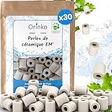 Orinko - 30 Keramikperlen EM® - Verbessern die Wasserqualität - Reduzieren Kalkablagerungen - Geeignet für Waschmaschine und für 2 Dekanter, Flaschen, Kürbisse, Kaffeemaschine, Wasserkoch